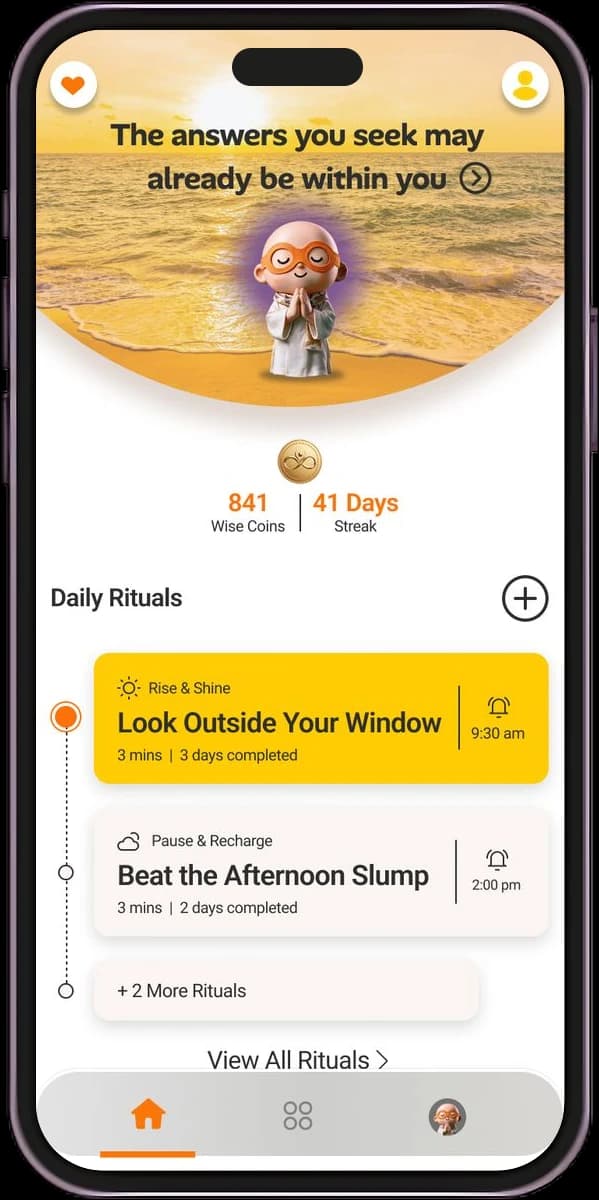 The InnerWise app home screen