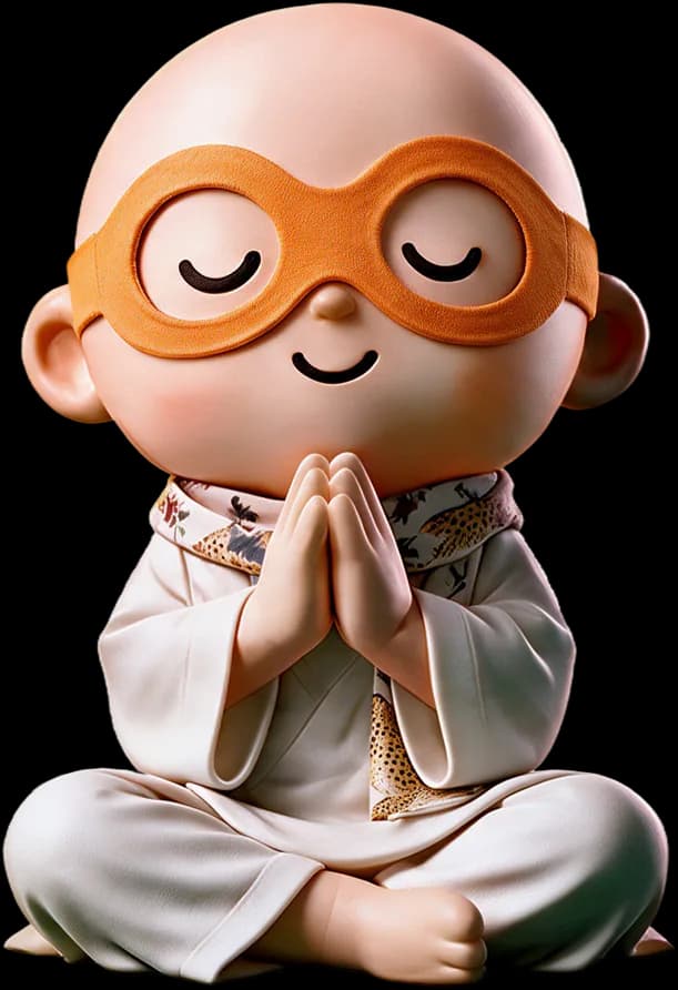 Wisebud, the InnerWise mascot, meditating